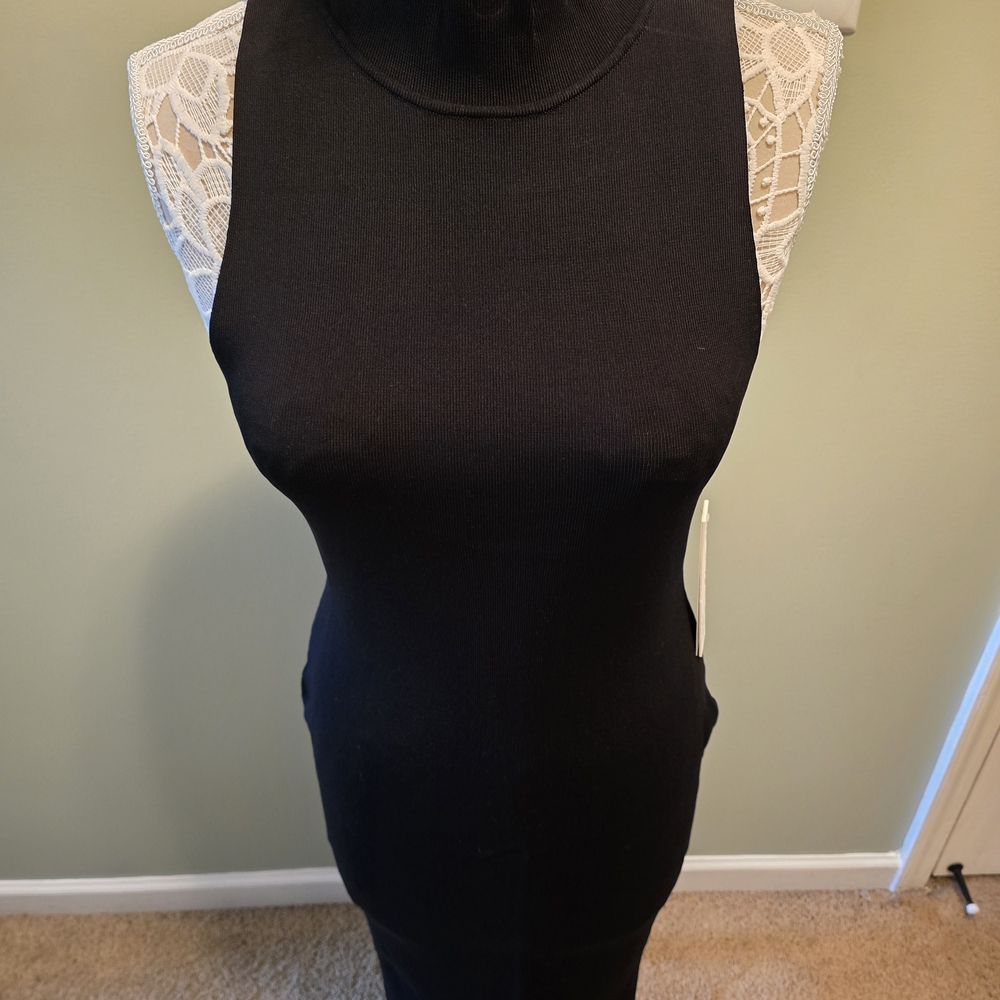 Aqua Body Con Mock Neck Midi Dress